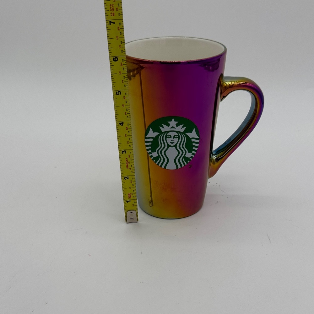 Starbucks Coffee Mug 16 OZ Rainbow Reflect Hot Drink Oil Slick Iridescent - Picture 3 of 6